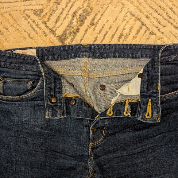 Shockoe Atelier Men’s Slim Straight Button Fly Dark Wash Selvedge Jeans 32x33 - Picture 2 of 11